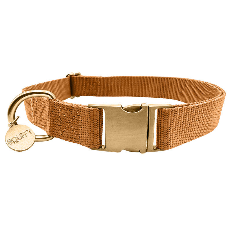 Klassisches Hundehalsband Honey Drift Cognac
